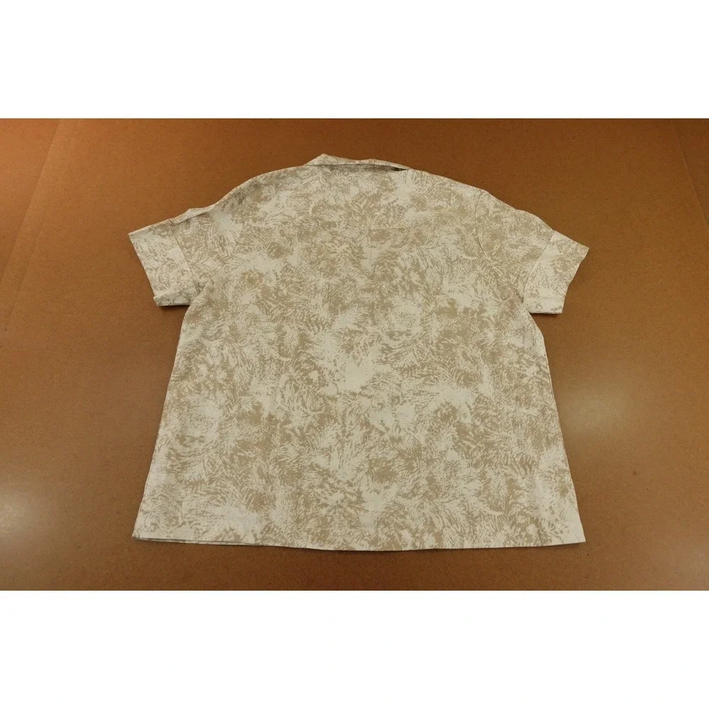 Haven Womens Large Organic Cotton Linen Serene Botanicals Short Sleeve Sleep Top